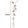 Ladies Fashion Faux Pearl Tassel Leaves Pendant Long Chain Sweater Necklace