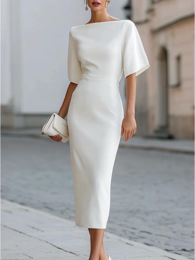 2026 Elegant One-Shoulder Solid Color Summer Dress for Women