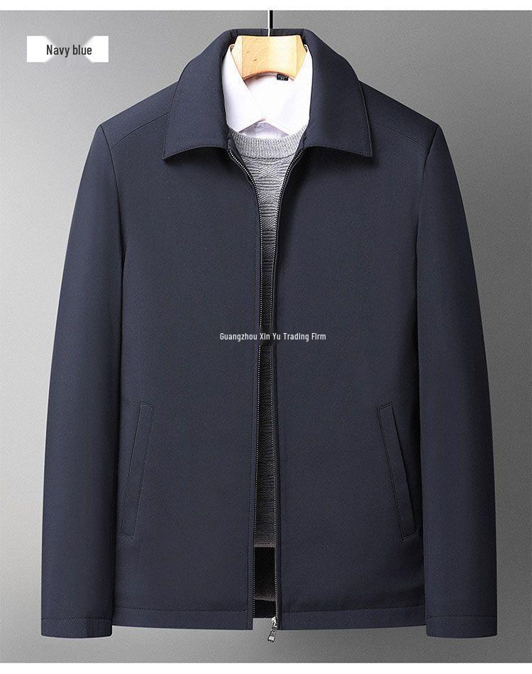 Dad's Autumn/Winter Cotton Jacket for Elderly Men (50-70) with Velvet Lining