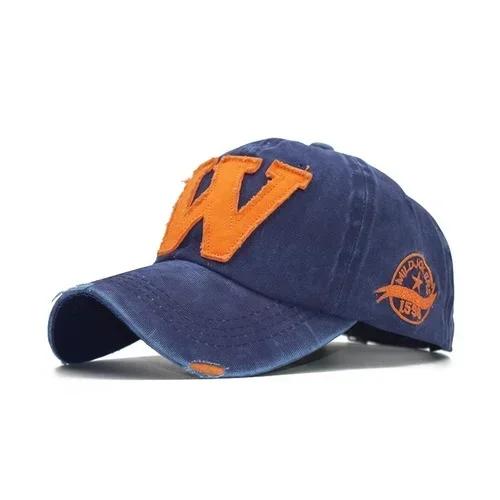 W Baseball Cap Snapback Hats Bone Casquette Hat Distresseded Wearing Fitted Hat For Men Custom Hats Embroidery Letter Print