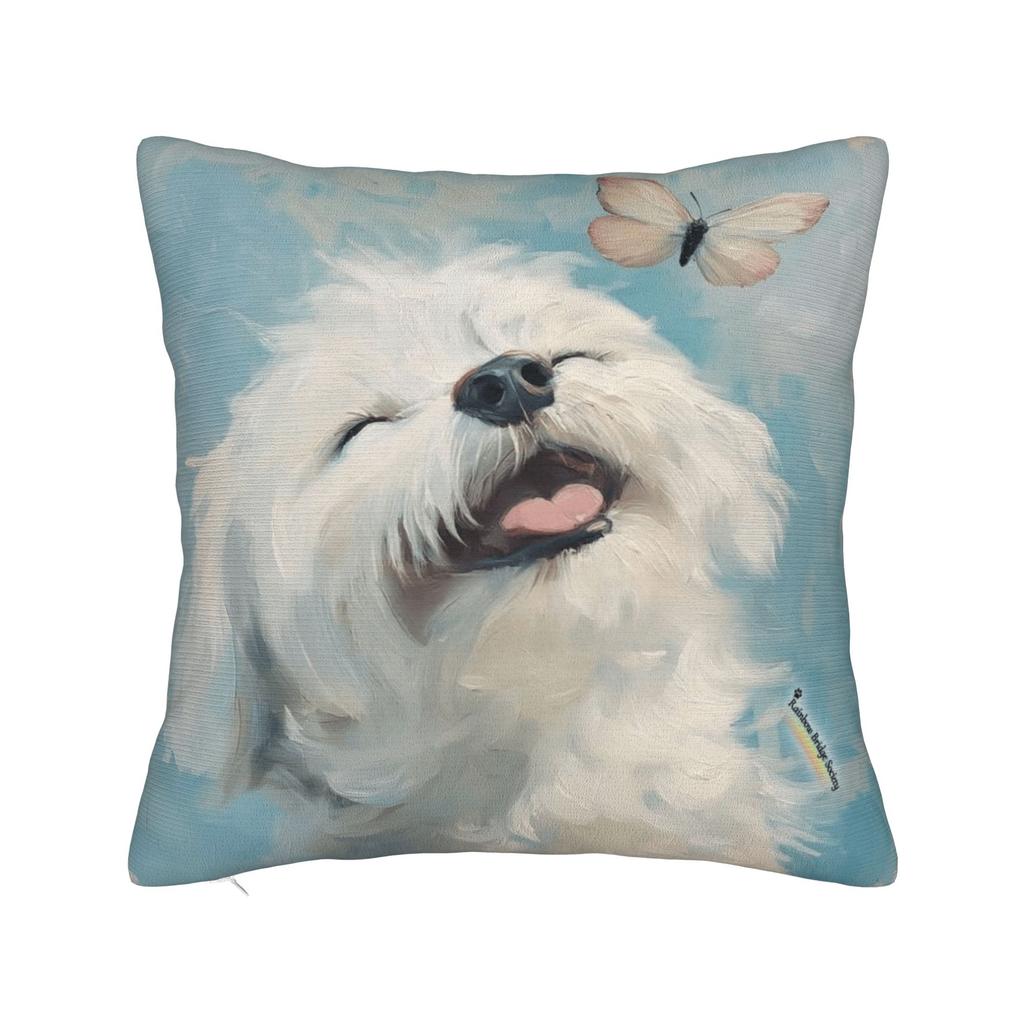 Cute Bichon Frise Pillow Cover Comfy Cushion Cover Funny Pillow Case For Sofa Home Decor