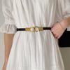 Fashionable Leather Retro Belt With Hook Closure For Women Skirts Sweaters Coat