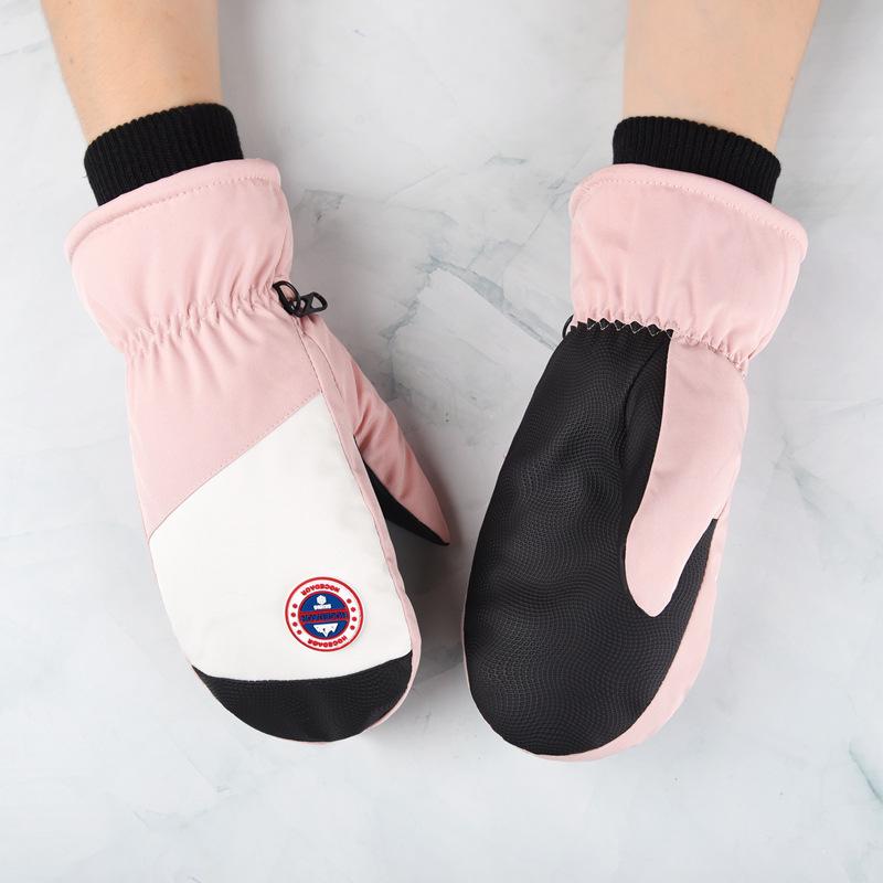 2024 Women's Waterproof Ski Mittens, Fleece-Lined, Warm & Cute, Fingerless for Cycling & Snowboarding