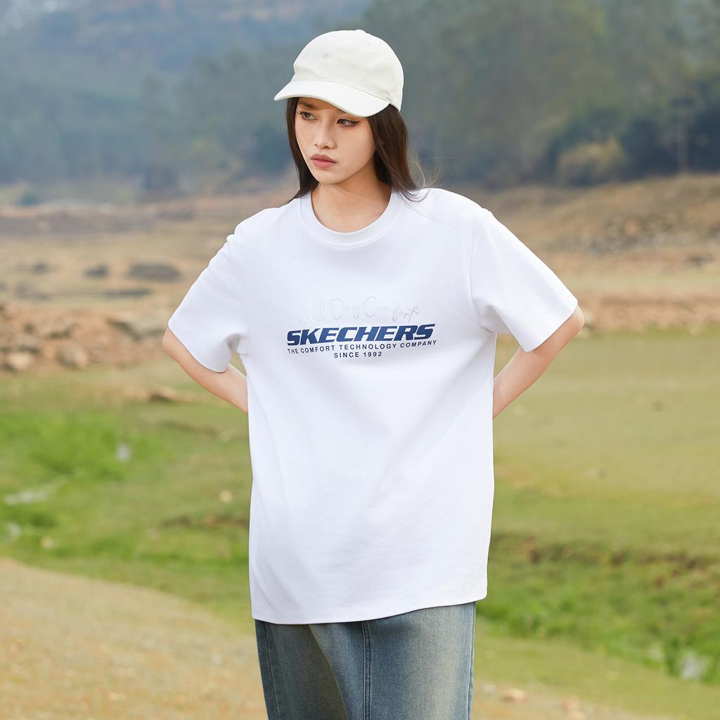 Skechers Elegant Diamond Collection T Shirt Unisex Bright White L225U163-0019