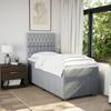 Box Spring Bed with Mattress Light Grey 90x200 cm Fabric