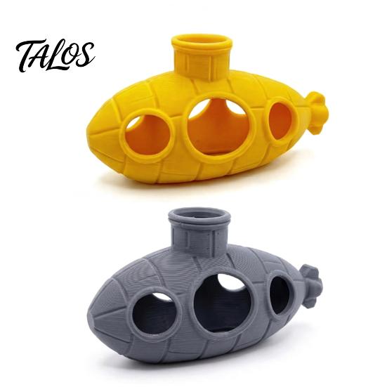 Fish Tank Stress Reducer 3D Printed Hollow Submarine Decorations, Aquarium Shrimp Hideout Ornament Ornament, Hiding Cave Shelter for Betta Lizards
