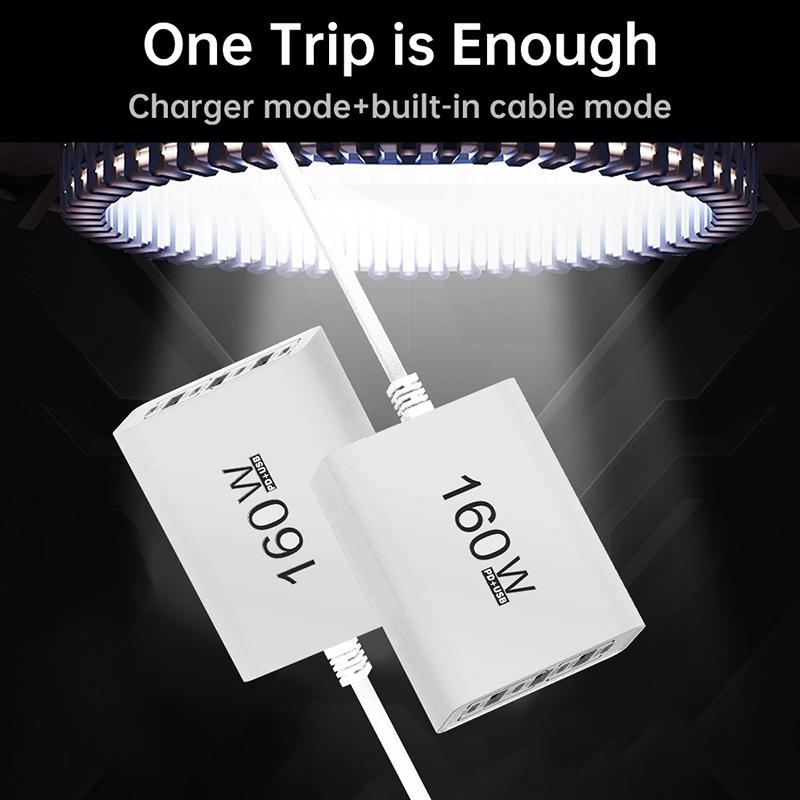 160W Multiport Usb Type C Fast Charger Pd Qc3.0 Desktop Phone Charger Adapter For Iphone Xiaomi Macbook Laptop Ipad Eu/Us Plug