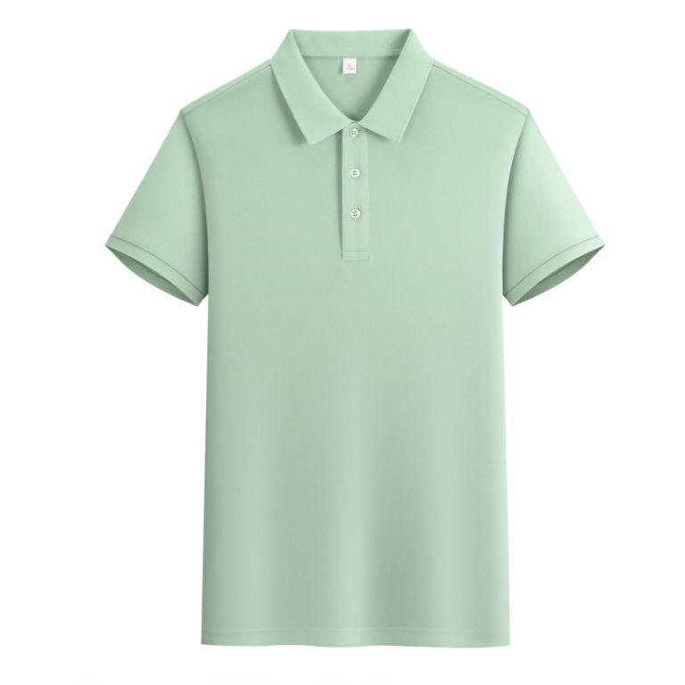 In-Stock Custom Ice Silk Polo Shirt: Short-Sleeved, Turn-Down Collar with Trendy Brand Embroidery and Your Unique Design.