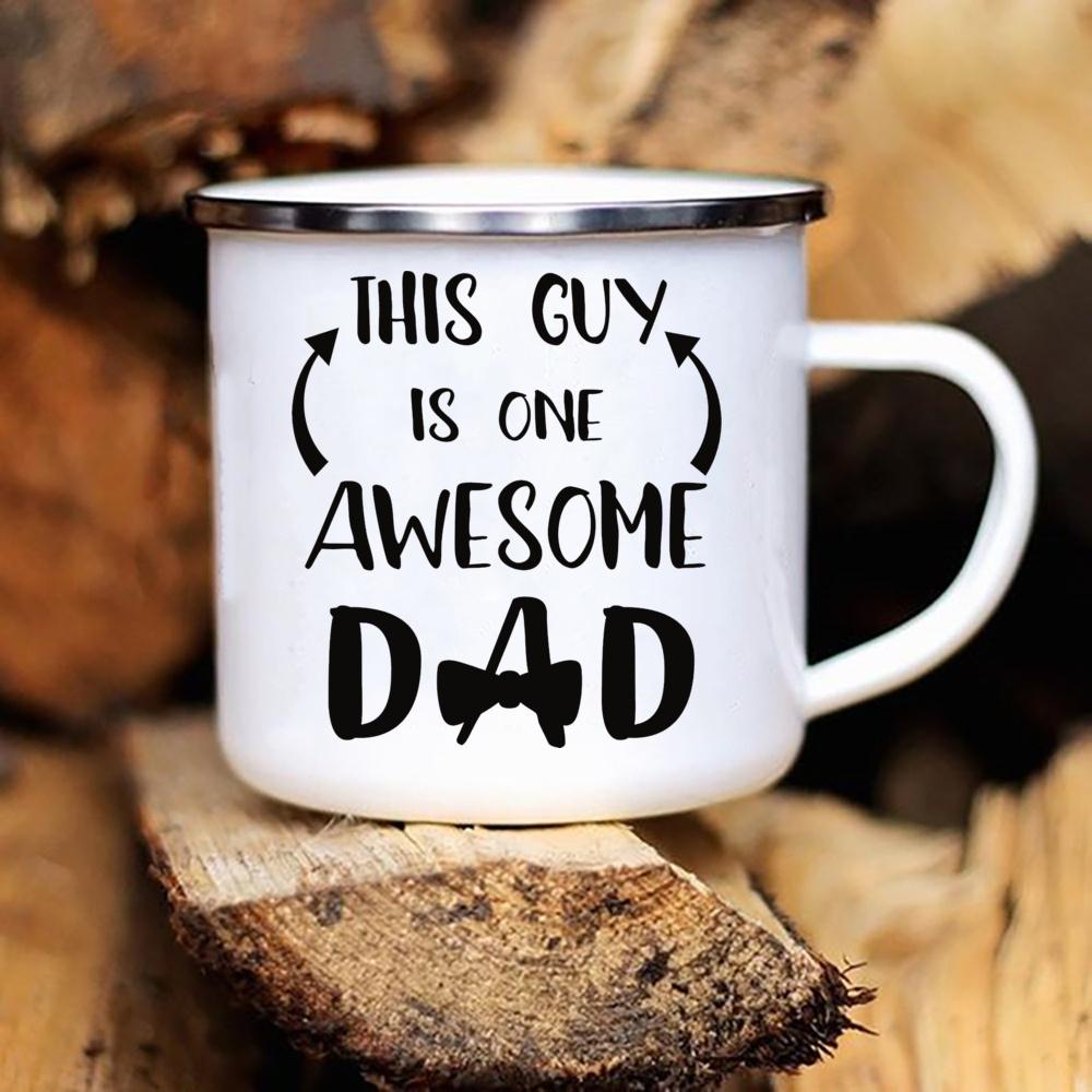 Papa, du bist nicht alt, du bist ein Klassiker, Aufdruck, lustige Emaille-Kaffeetasse, originelle Frühstückstassen zum Sublimieren, süße Campingtasse für Freunde