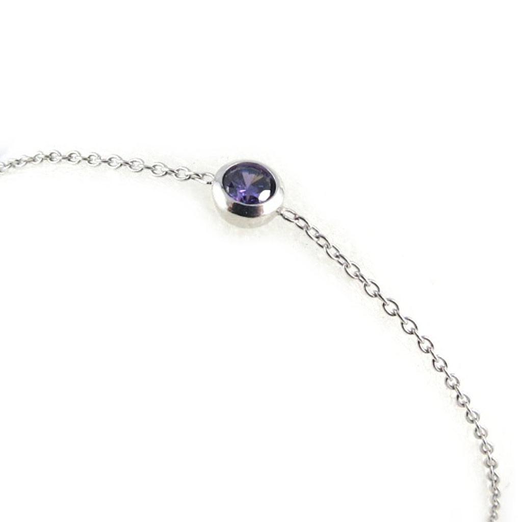 Les Trésors De Lily [L0521] - Bracelet Argent 'Unique' violet