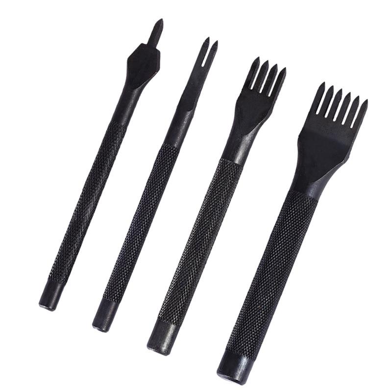 

4 шт. Инструменты для качественной работы с кожей, пробойники для отверстий, набор инструментов для прошивки: 1+2+4+6 зубьев, набор кожаных инструментов, кожаные инструменты 4 mm