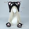 Anime peripheral hat Japanese mao meow plush hat winter cute versatile cold hat ski cover ear hat