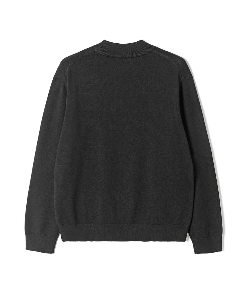 ADHOC Unisex Basic Mock Neck Knit (Black) (Hcalka2)
