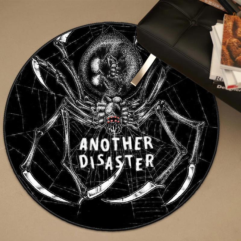 1 szt. Halloween Pająk Okrągły Kryształowy Aksamitna Mata Podłogowa Antypoślizgowa Dywan do Salonu Sypialni na Zewnątrz Dekoracja Domu na Święta