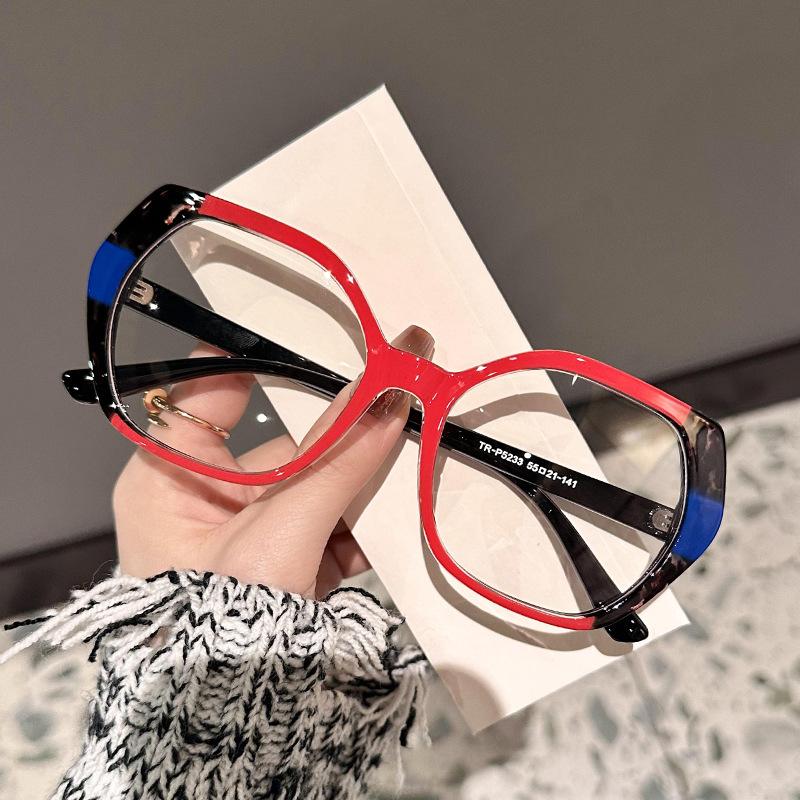 

Popular Retro Anti Blue Light Optical Big Glasses Women Luxury Brand Designer Myopia Prescription Colorful Eyewear TR90 Frame