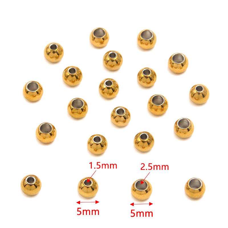 Stainless Steel Round Spacer Beads for DIY Jewelry Making