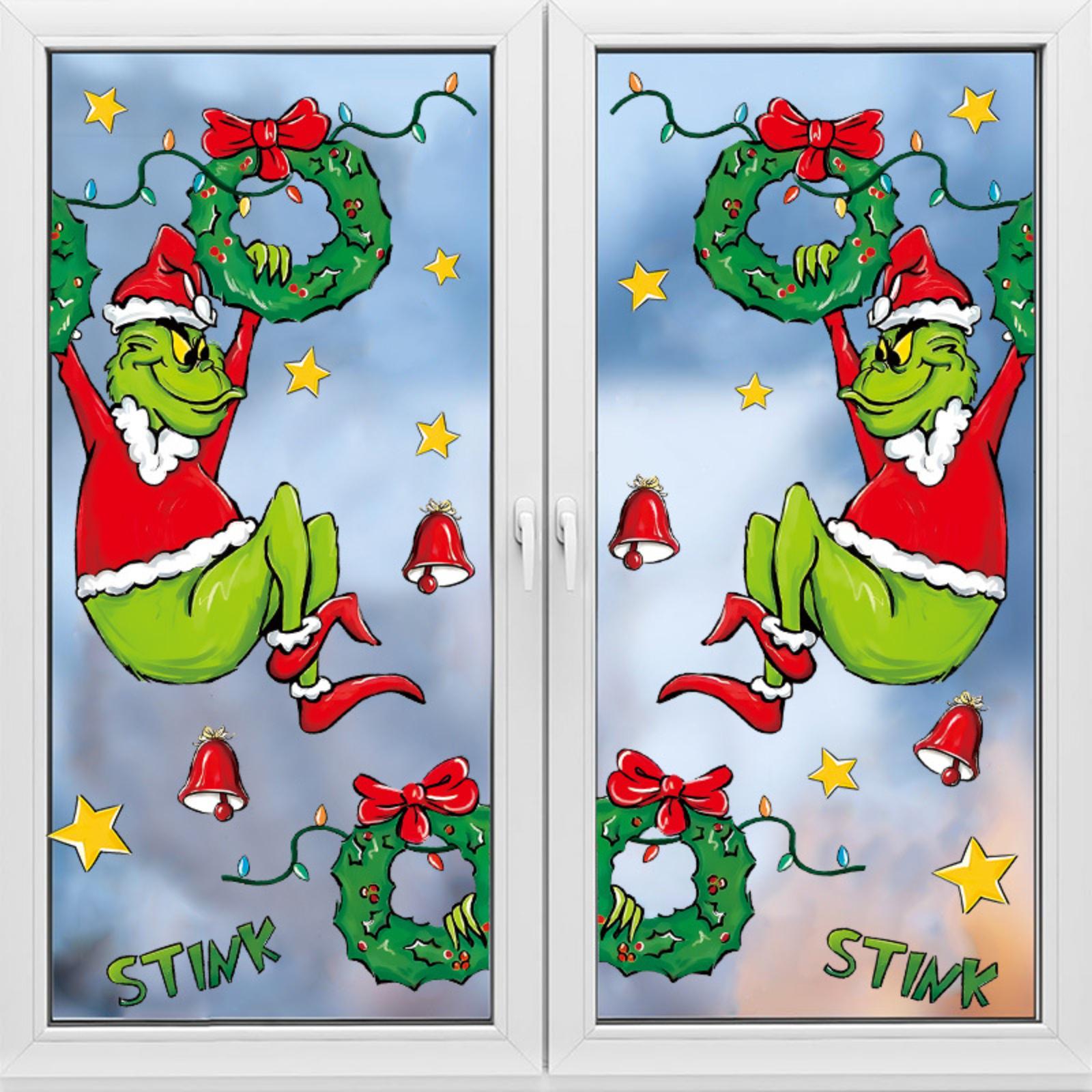 

Removable Static Cling Window Decals - Reusable No Residue Window Stickers For Seasonal & Business Decor One Size зелений