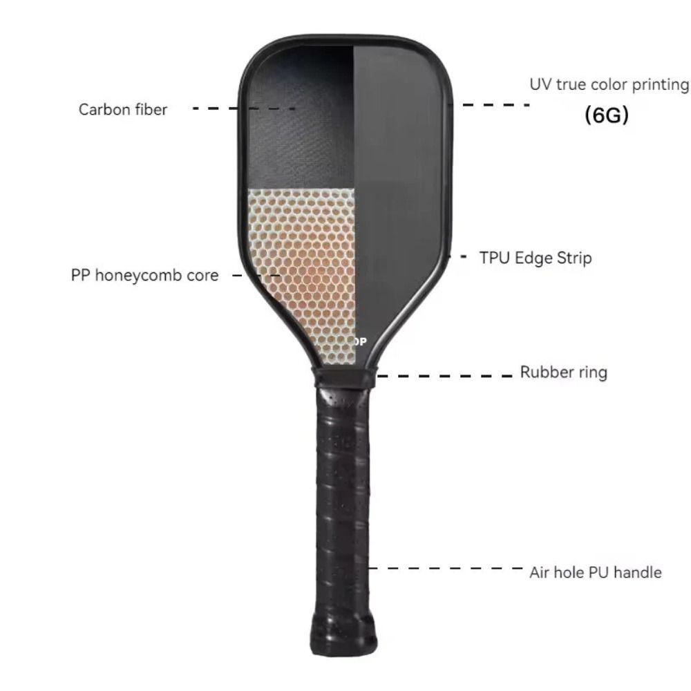 Lightweight Sweet Spot Trainer Carbon Fiber Frosted Surface Pickleball Racquet  Kids Adults Sports