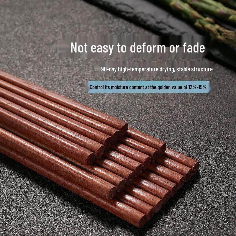 10-Pair Natural Red Sandalwood Chopsticks