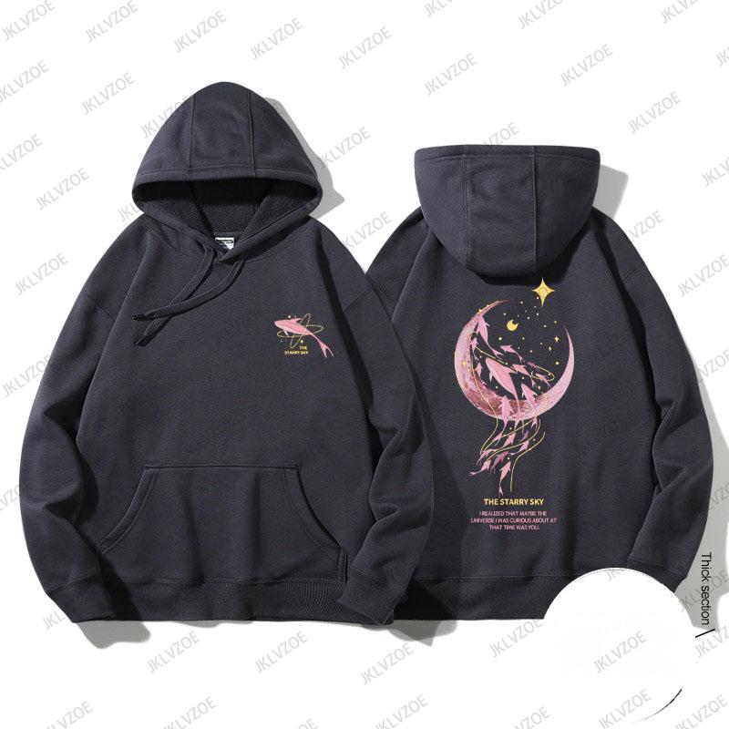 2024 New Korea Spring Autumn Women's  Hoodie Whale Print Designer Long Sleeved Sports Sweater Hoodie Unisex Oversized Clothes