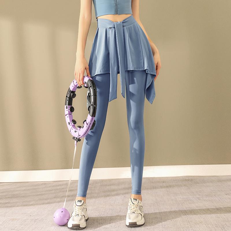 Damen Übergröße Slim-Fit Yogaanzug für Fitness, Morgenlauf, Badminton, Wandern - Rock- und Hosen-Set