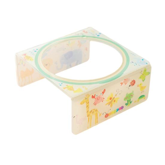 Baizihuahu Pet Ceramic Bowl with Flower Lace, Stable Base Acrylic Stand, Anti-Tip Design Dish for Cats And Dogs Food Water