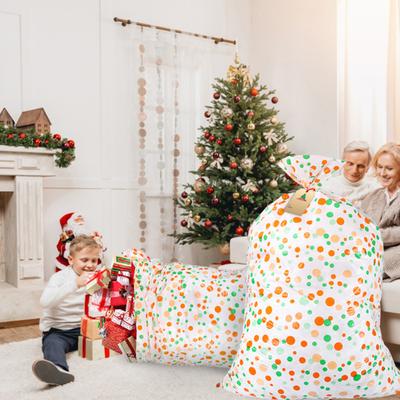 3Pcs Christmas Drawstring Gift Bags Holiday Gifts Wrap Bags Small Extra Large Santa Claus Xmas Wrapping Bags