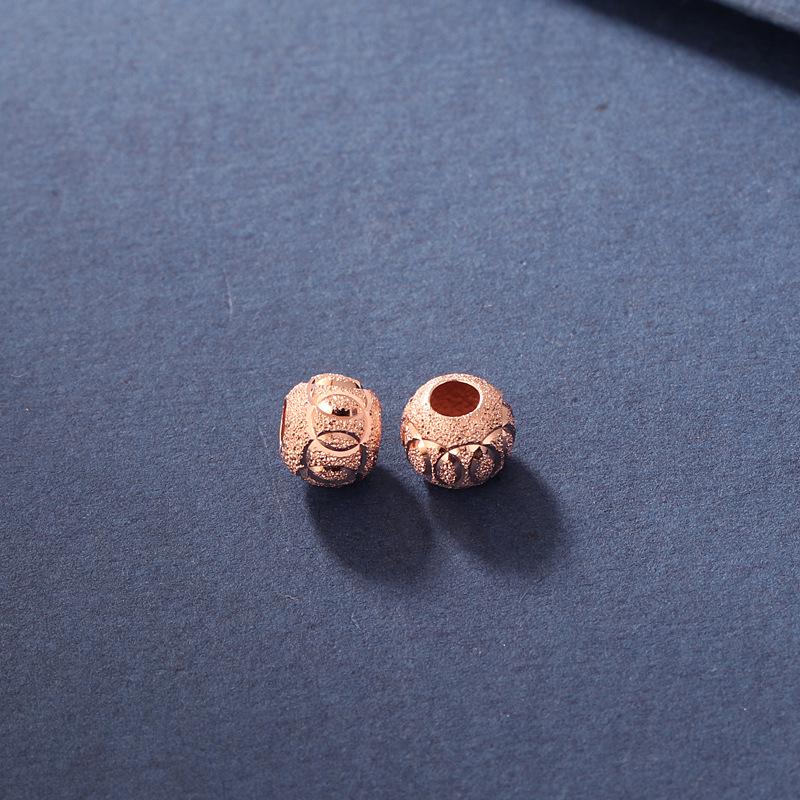 925 Sterling Silver Rotating Gold-Plated Rose Spacer Bead for DIY Jewelry 6mm
