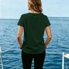 Women Casual Round Neck Short Sleeve T Shirt Button Down Front Relaxed Fit Lightweight Top for Everyday Wear