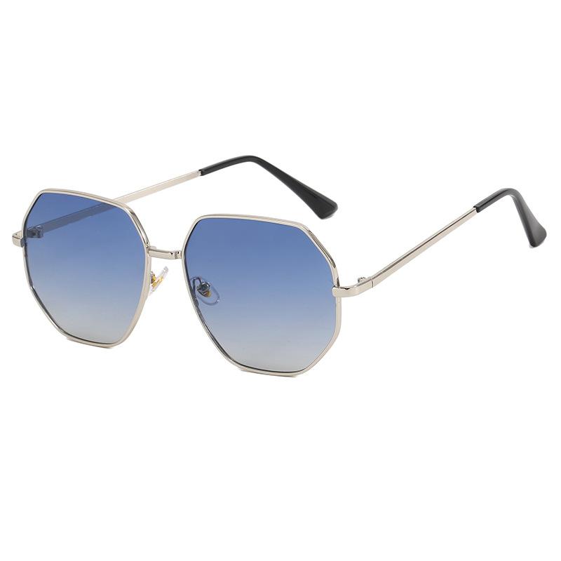 Sunglasses polygonal metal driving new sunglasses trendy seaside travel sunglasses women take pictures
