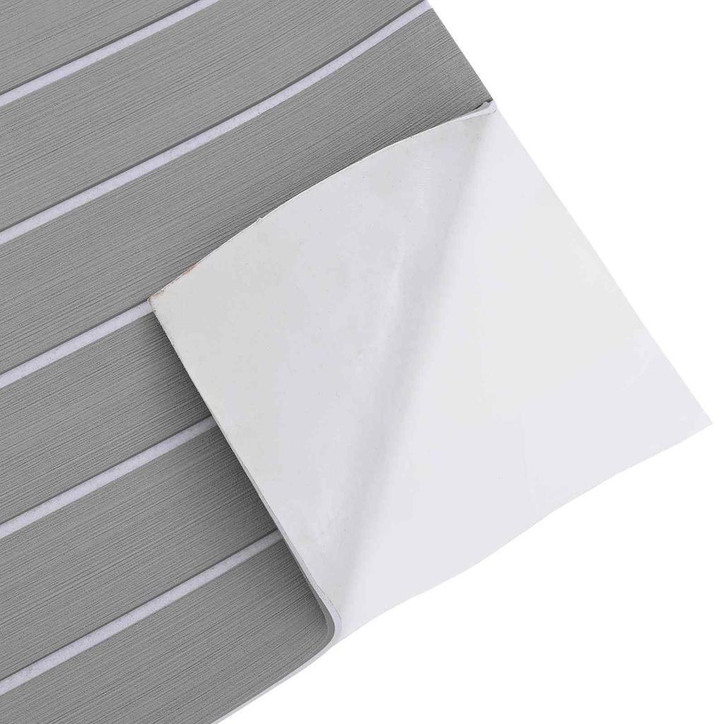 Striped Boat Mat in Light Grey and White 240 x 90 cm EVA