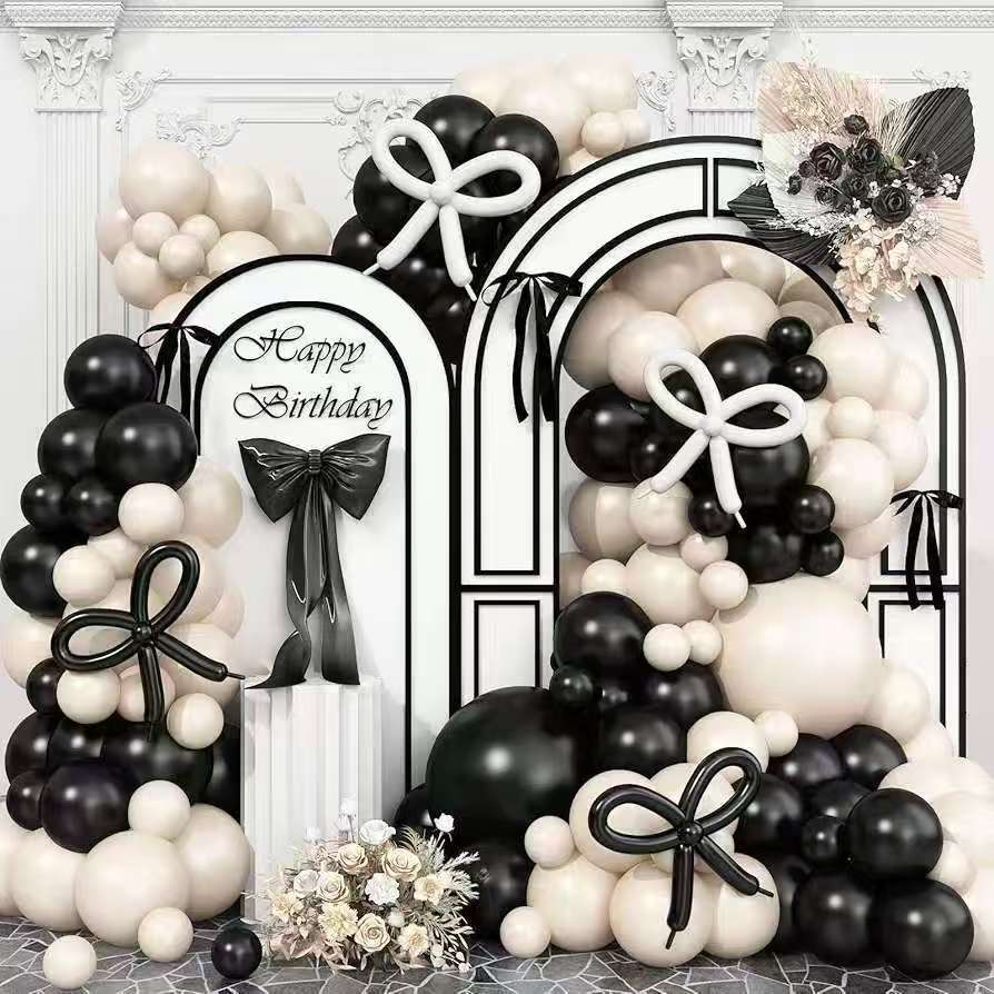 Vintage Sand White Balloon Wreath Balloon Arch Set Birthday Party Wedding Balloon Decoration Graduation Season