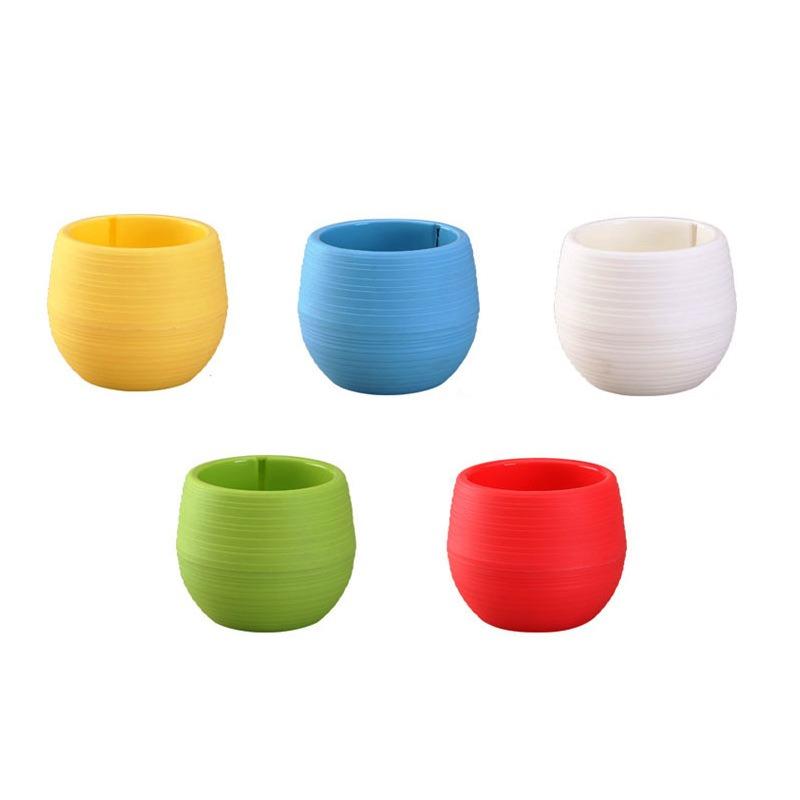 5/10/15PCS Mini Flowerpot Assorted Colorful Round Plastic Plant Pot Drainage Hole Succulents Pot Gardening Tools Decorations ZYF