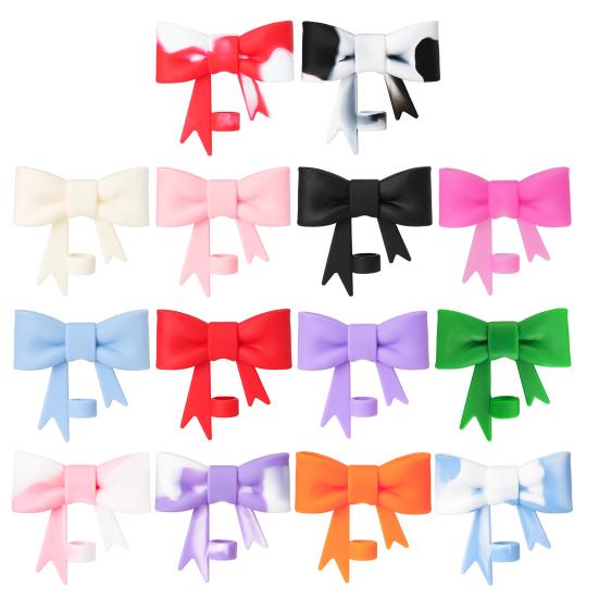 3 ks silikonové čepičky na brčka Bowknot brčka na brčko o průměru 10 mm Opakovaně použitelné nástavce na brčka Chrániče pro skleničky Stanley 40 Oz