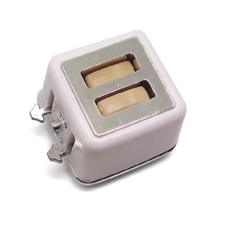 Kids Safe Miniature Toaster with Sliced Bread Doll House Kitchen Essential 1/12 Scale Realistic Doll House Building Kits
