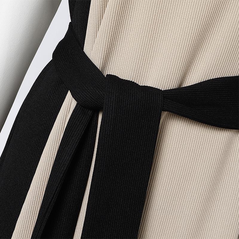 ZANZEA Women Casual Patchwork Long Sleeve Loose Long Dress