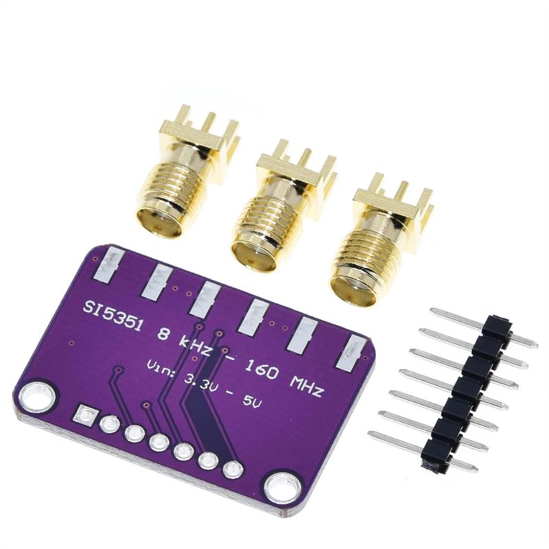 DC 3V-5V 5351 Si5351A Si5351 I2C Clock Generator Breakout Board Module Signal Generator Clock 8KHz-160MHz For Arduino