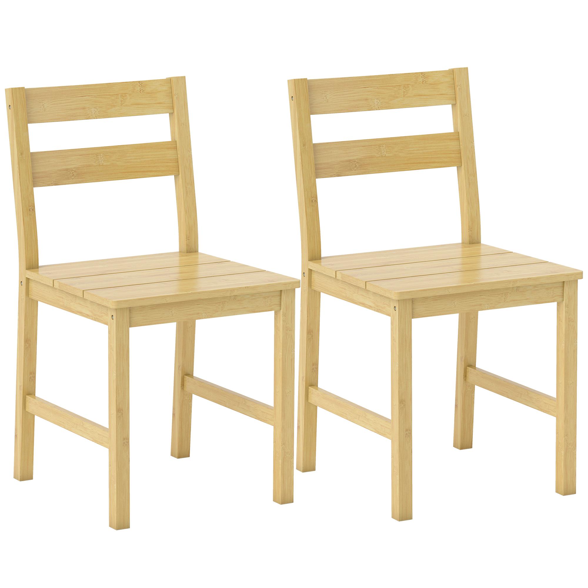 Set of 2 Bamboo Dining Chairs