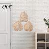 Bedroom Wall Hanging Decor 3Pcs Hollow Monstera Leaf Decoration, Wooden Tropical Art Plaque, Decorative Natural Style Accents Sculpture with Hook for