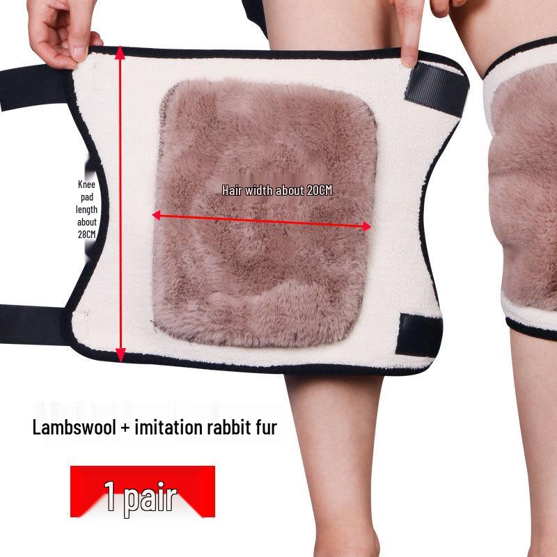 Warm Lamb Wool Velvet-Lined Knee Pads for Joint Protection - Ideal for Middle-Aged & Elderly Men and Women During Autumn and Winter