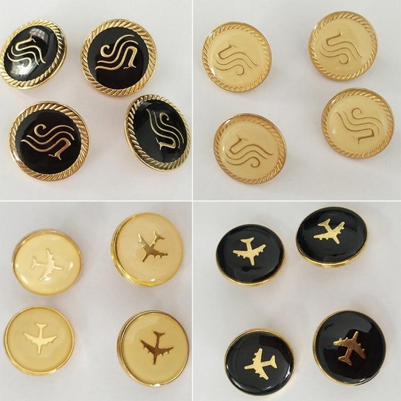 Mixed Sewing Buttons Easy Install Uniform Buttons Durability Uniform Suitable for Airline and Airport Academy Students