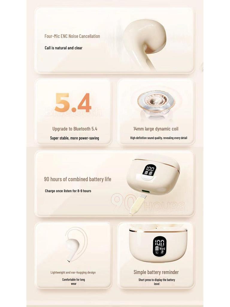 2025 High-Quality Wireless TWS Bluetooth Dual-Ear Sports Headphones