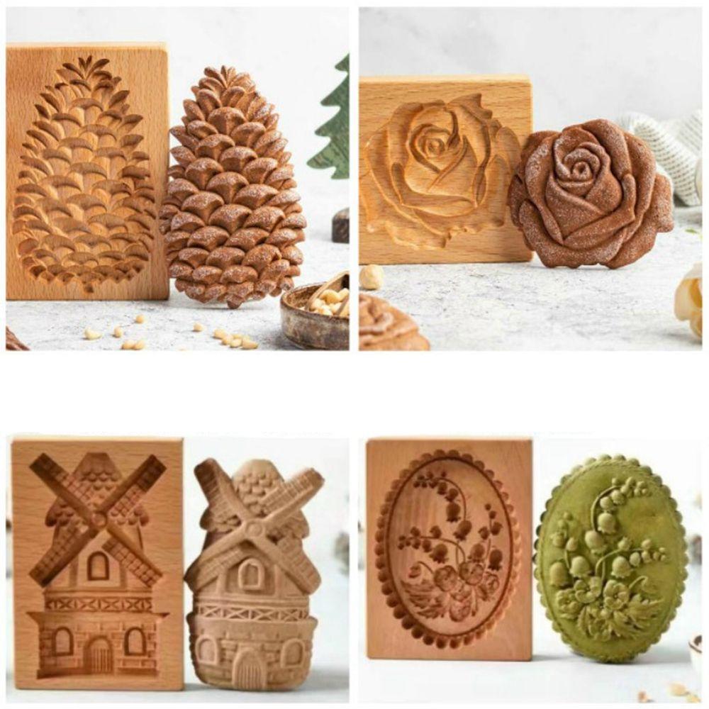 Cake DIY for Biscuit Making Baking  Mould Kitchen Accessories Cookie Stamp Wooden Cookie Mold