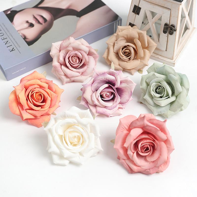 3/5/10Pcs 8cm Rose Artificial Silk Fake Flowers for Home Room Decoration Wedding Brides Party Decor DIY Accessory Fake Flowers