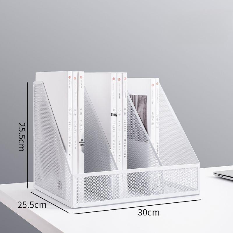 Wrought Iron Metal File & Pen Holder: Office File Rack & Bookshelf Organizer