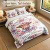 Cow Highland Theme Personalized 3Pcs Bedding Set Custom Text & Name 1 Sheet 2 Pillowcases Household Bedding 1pc