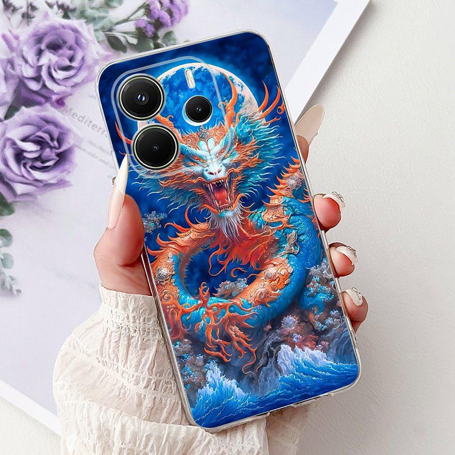 Silicone Case For Xiaomi Redmi Note 14 4G EU 2025 Cover Cool Lion Leopard Dragon Animals Soft Slim Coque For Note14 4G EU Fundas