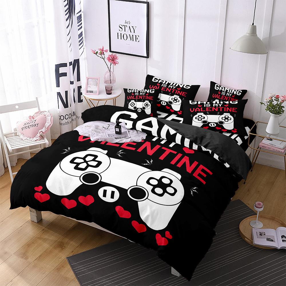 Gamer Duvet Cover for Boys Gaming Comforter Cover Games Gamepad Polyester Bedding Set Kids Game Room Decor Video Game Controller
