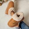 Anti-slip Thick Plush Snow Boots Women Faux Suede Platform Fur Winter Boots Woman Slip On Warm Cotton Padded Shoes Female