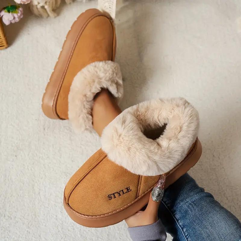 Couple's Luxury Comfortable Warm Fleece Lined Winter Slippers - Elegant, Warm, and Comfortable Thick Sole Indoor